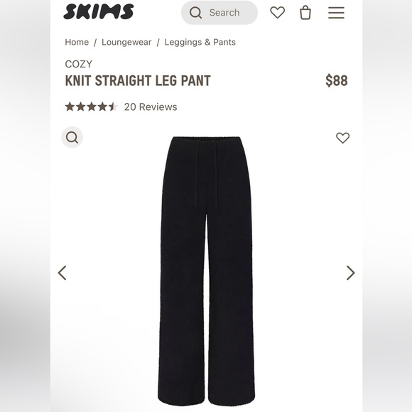SKIMS COZY LIGHT PANT ‘ONYX’ - Picture 12 of 12